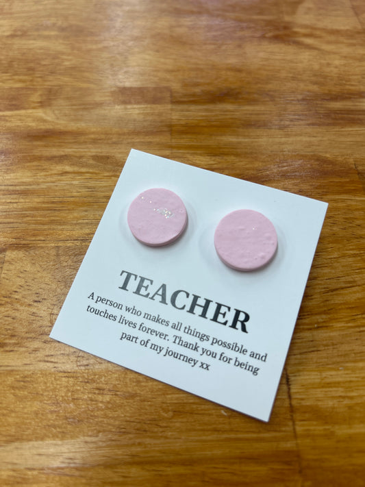 Teacher Earrings - Pink