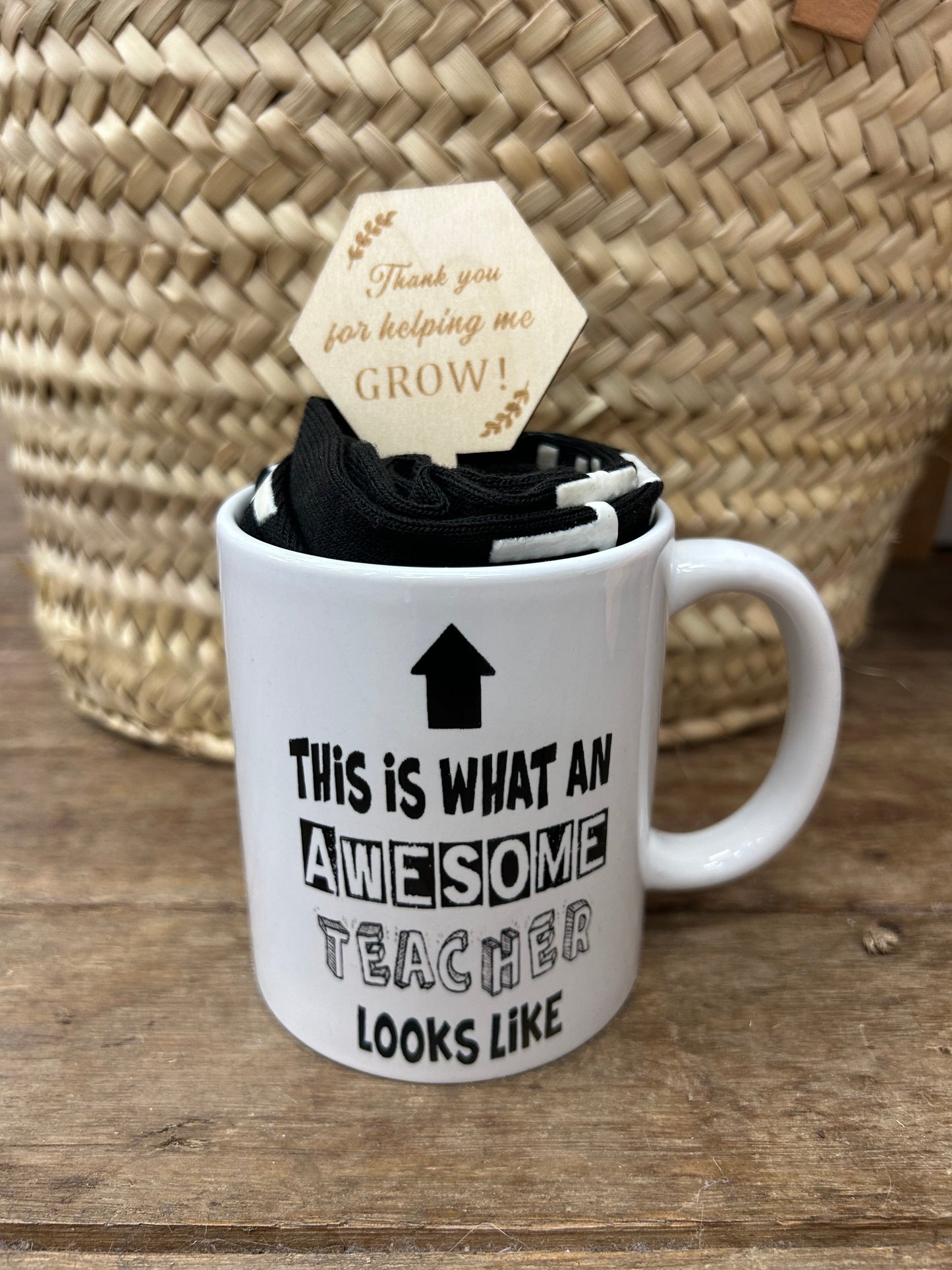 Teacher Mug White with Socks