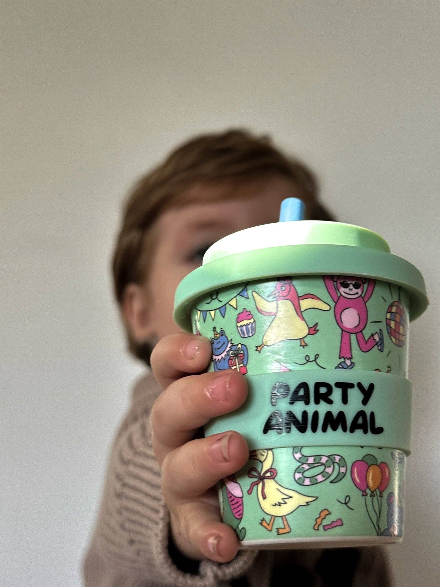 Party Animal in Green Babycino Cup - 120ml (STRAW INCLUDED)