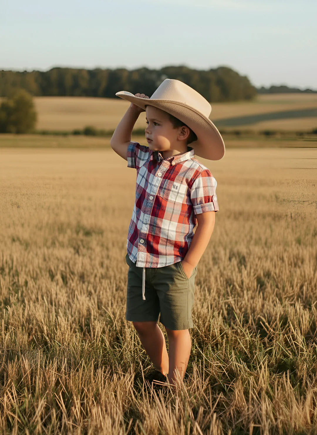 BOYS SONNY SHORTS - GREEN LINEN