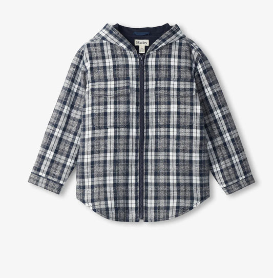 Boys Salute Plaid Lined Hooded Jacket