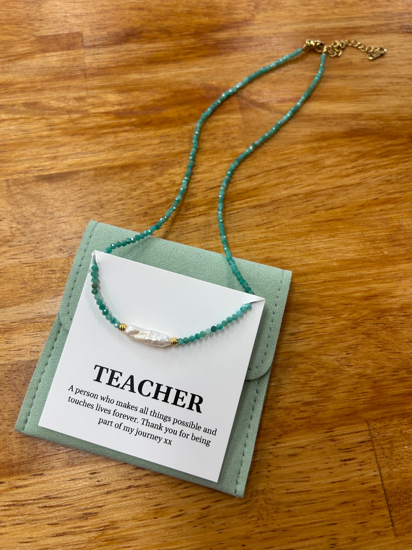 Teacher Necklace - Pearl/Beaded