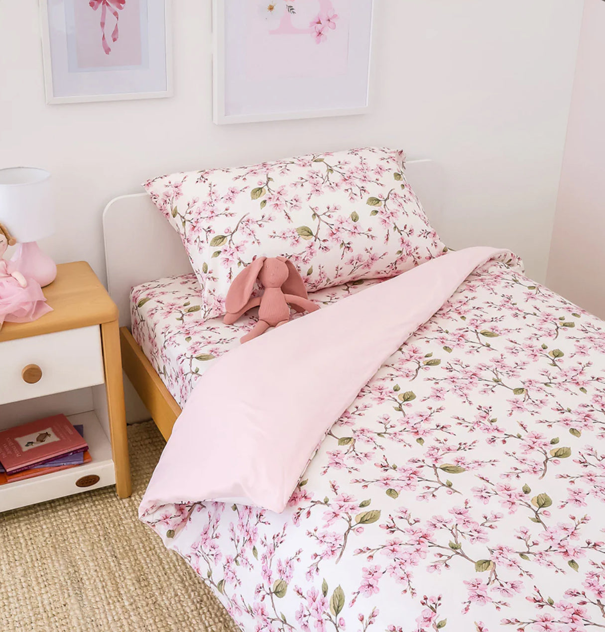 Cherry Blossom Organic Cotton Quilt Cover - Single