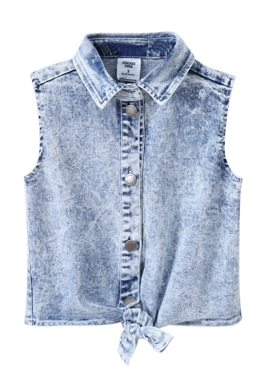 Zara Denim Blue Tie Top