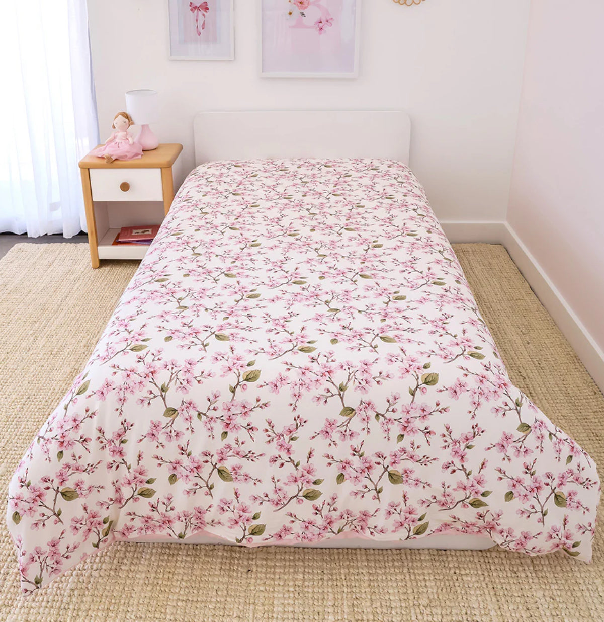 Cherry Blossom Organic Cotton Quilt Cover - Single