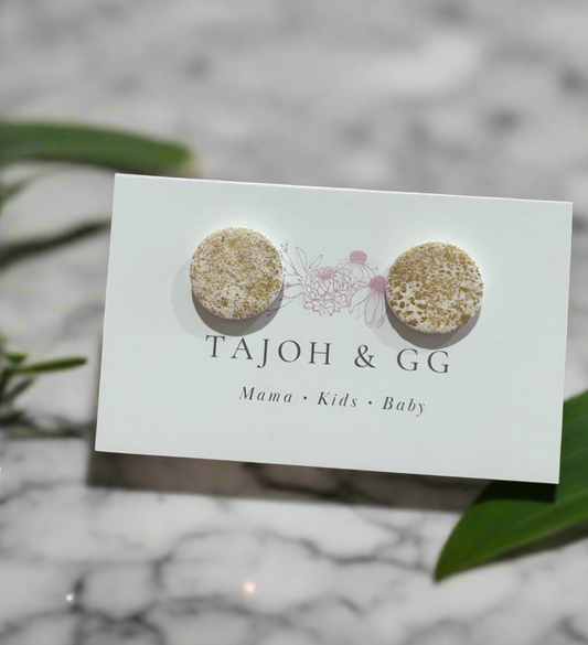 Golden Glitter Studs