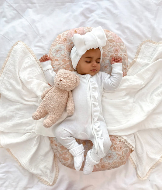 Frill Zip Romper | Milk Waffle