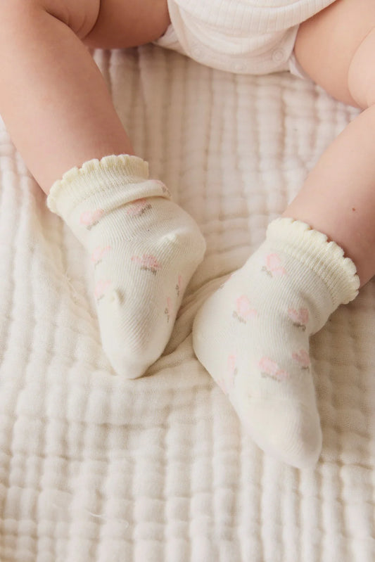 Maya Jacquard Sock - Egret