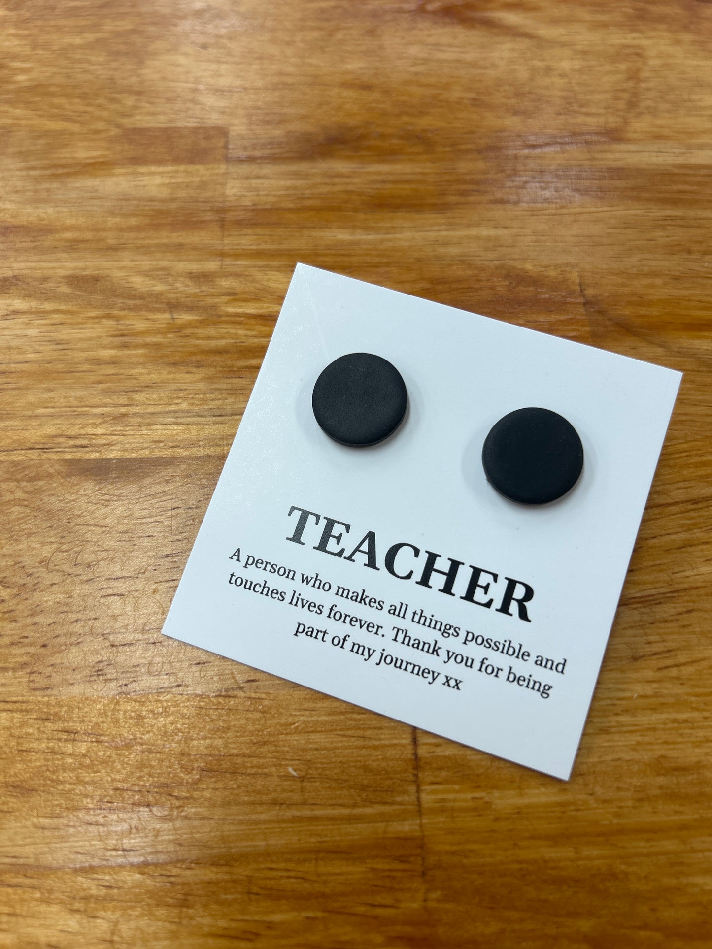 Teacher Earrings - Plain Black
