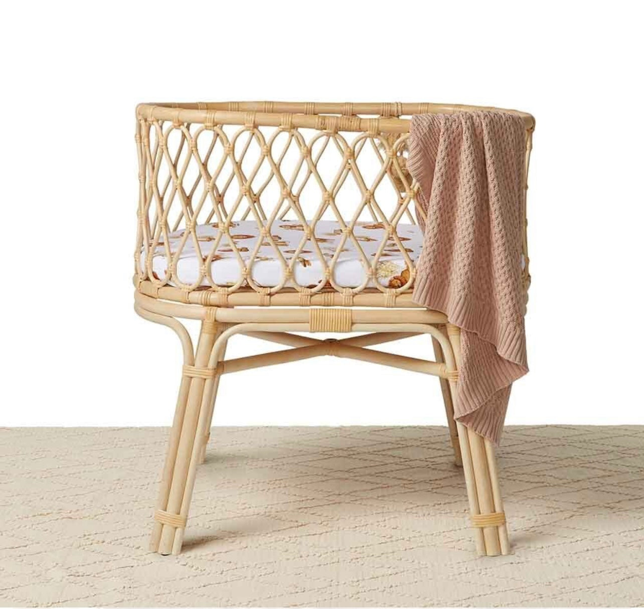 Hazelnut Diamond Knit Organic Baby Blanket