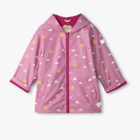 Girls Sun Charms Zip-Up Rain Jacket