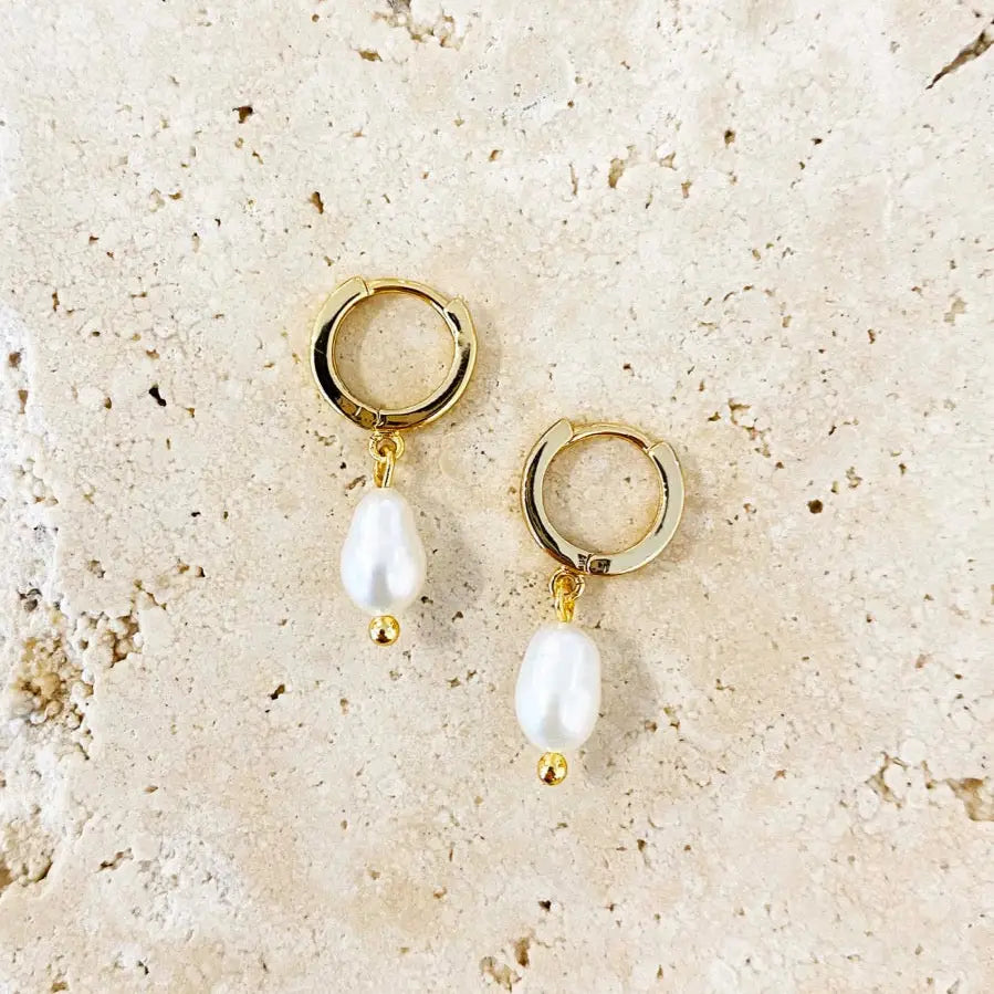 Daphne 18K Gold Plated Pearl Earrings