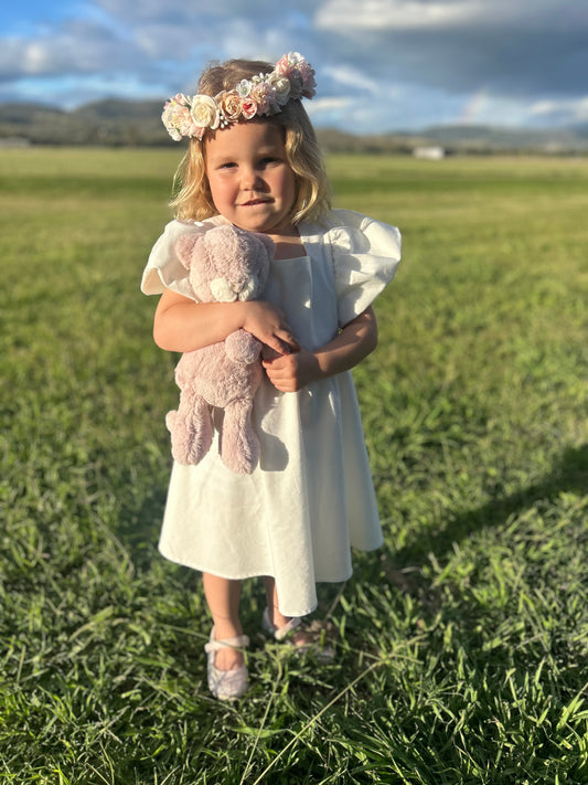 Grace Tie Back Dress - Ecru