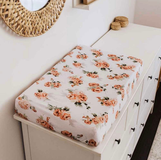 Rosebud Bassinet Sheet / Change Pad Cover