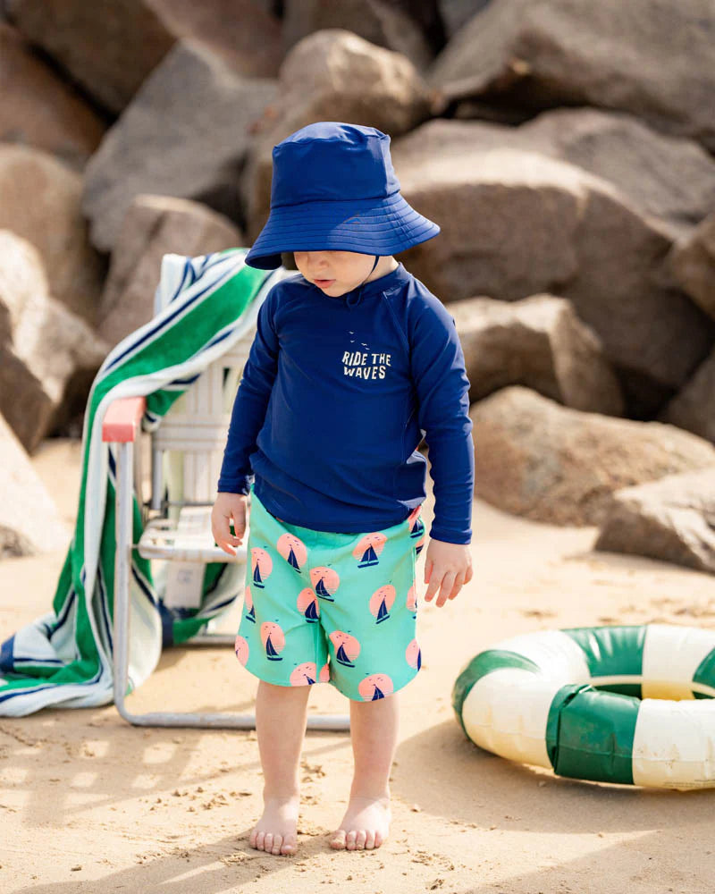 JARVIS PRINT GREEN BOARDSHORTS 1-7 YRS