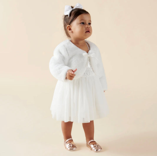 Sassy Baby Faux Fur Jacket - Ivory