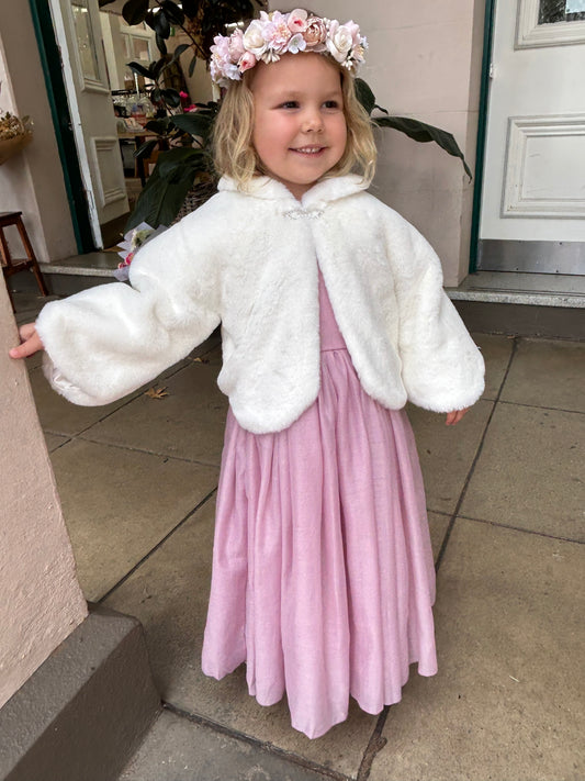 PETAL FAUX FUR JACKET 3-7 YRS