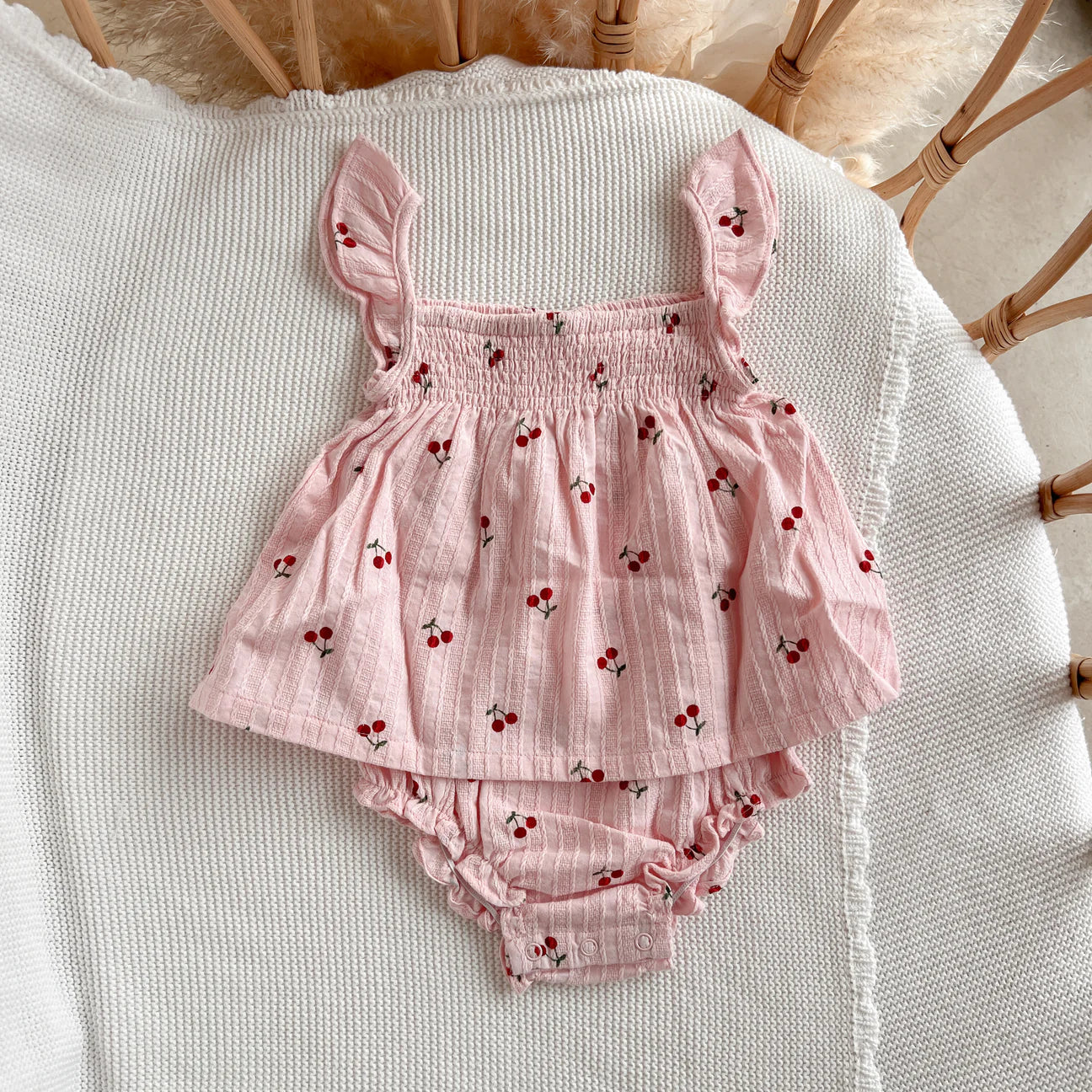 Pink Cherry Romper 3-6m