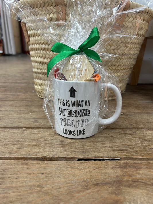 Teacher Mug White Handle with lollies