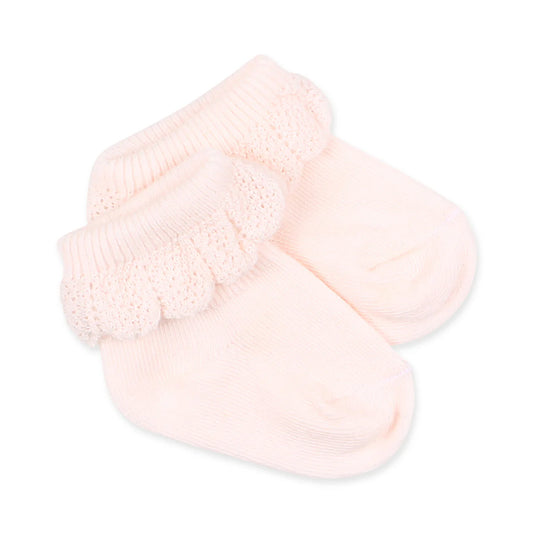 PALE PINK DROP NEEDLE SOCKS