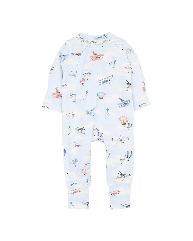 HARLAN PRINT LS ZIP ROMPER