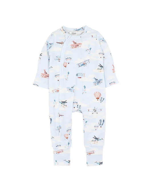HARLAN PRINT LS ZIP ROMPER