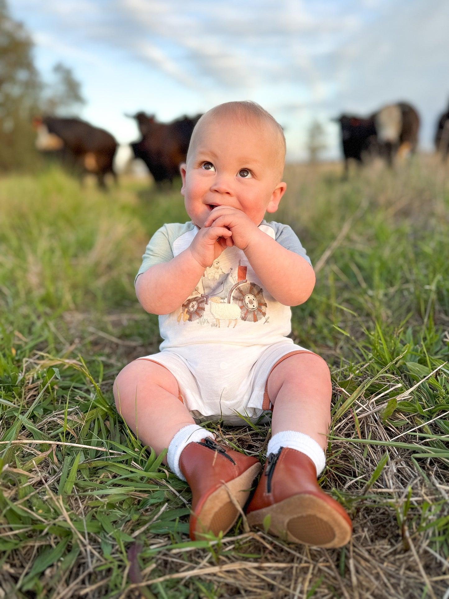 CLAYTON FARM SCENE SS ROMPER