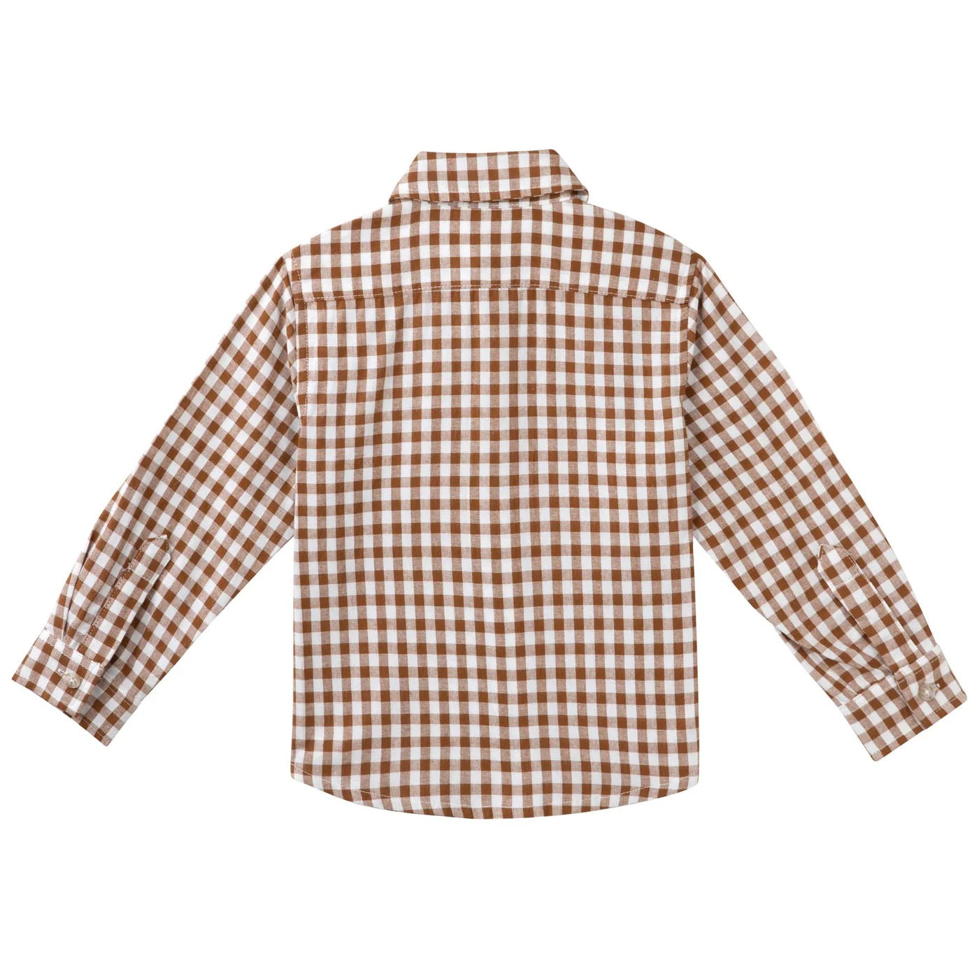 Oliver Long Sleeve Button Shirt - Cocoa Gingham