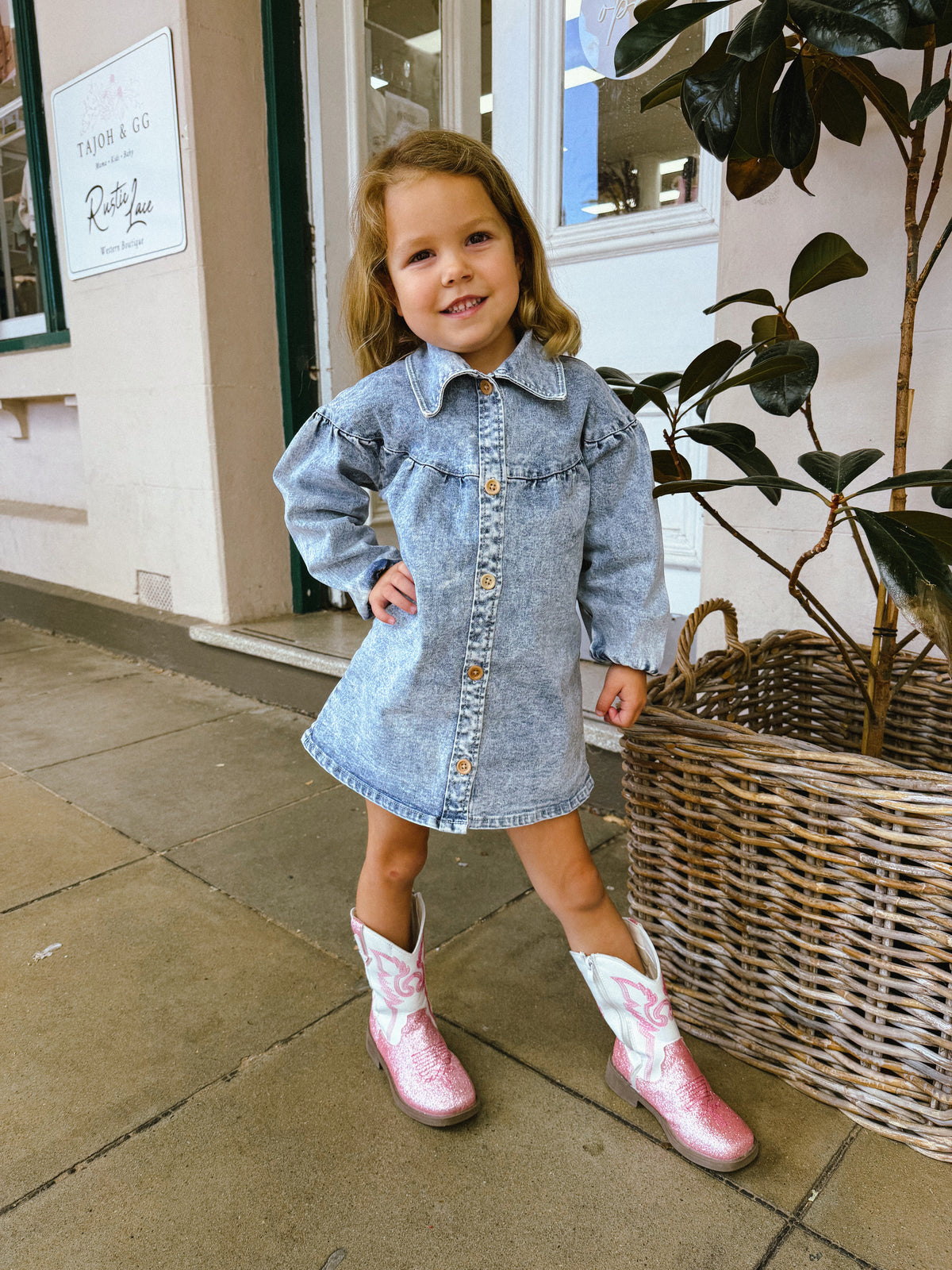 Harper Denim Dress - Denim Blue