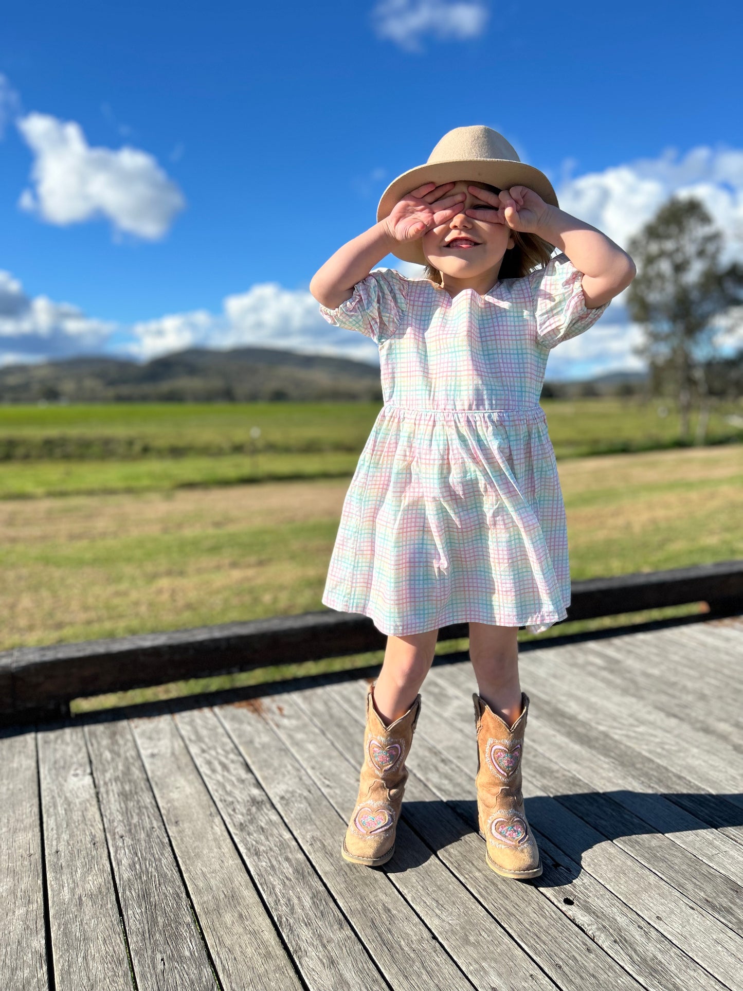 Candy Blossom Check Dress