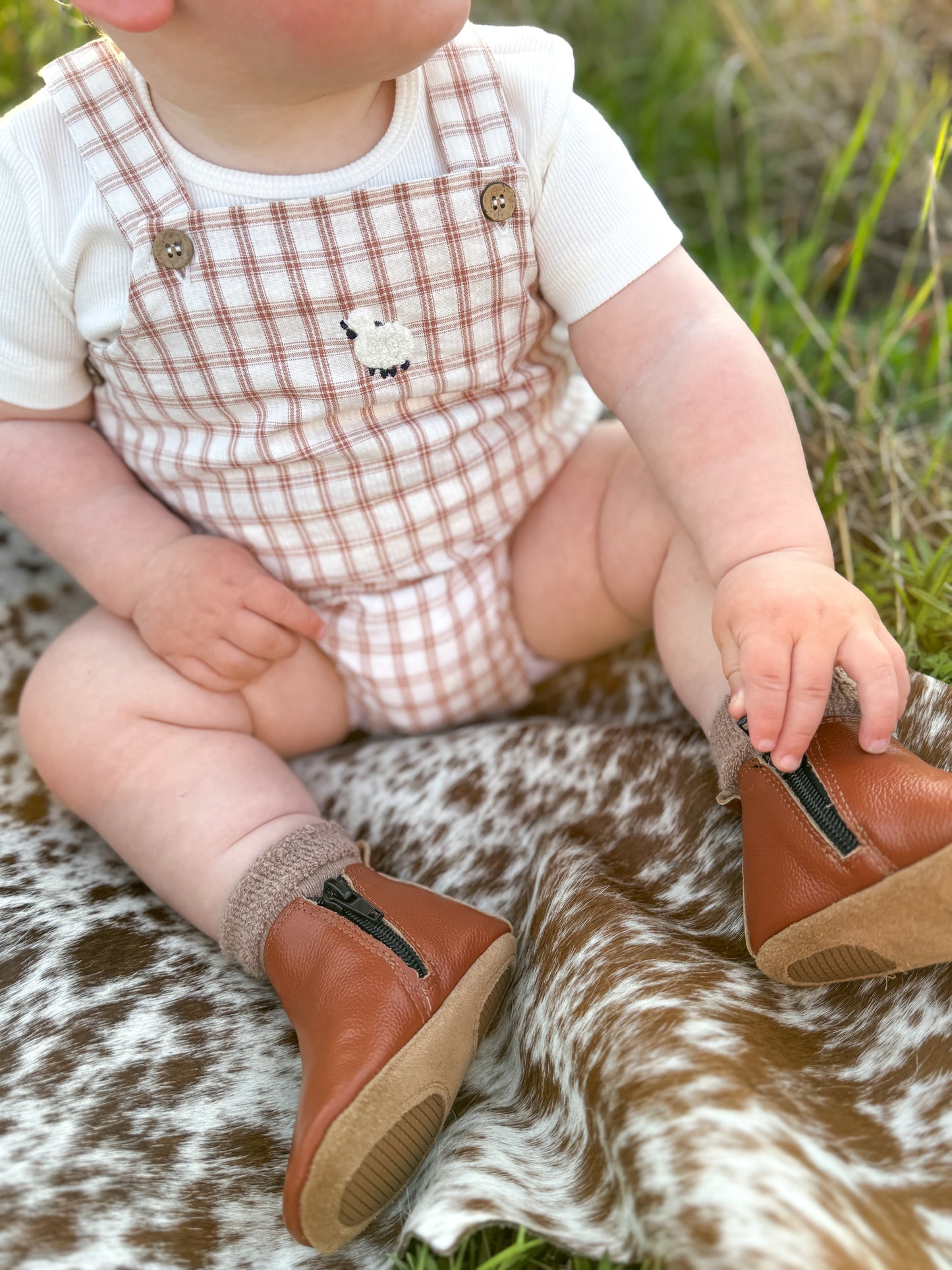 CLAYTON CHECK SHEEP BODYSUIT 2 PIECE SET