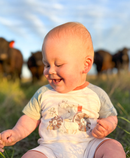 CLAYTON FARM SCENE SS ROMPER