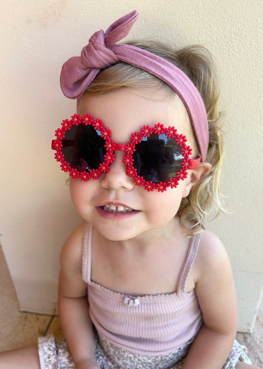 Kids Flower Sunnies - Red