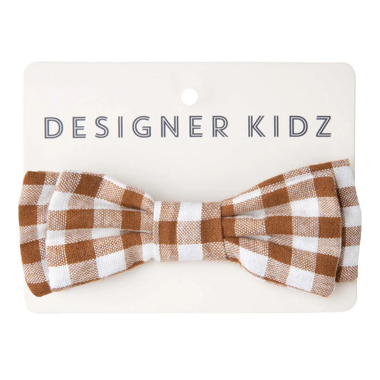 OLIVER GINGHAM BOW TIE - COCOA GINGHAM