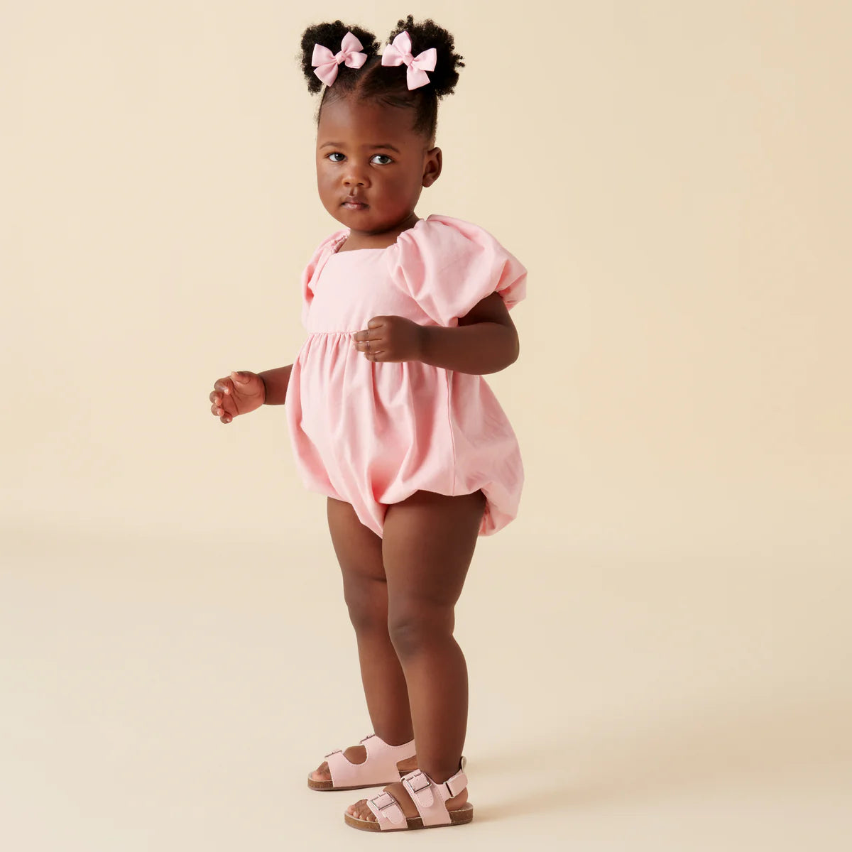 Gracie Tie Back Romper - Pink