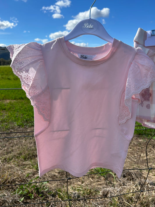 Pink Broidery Tee