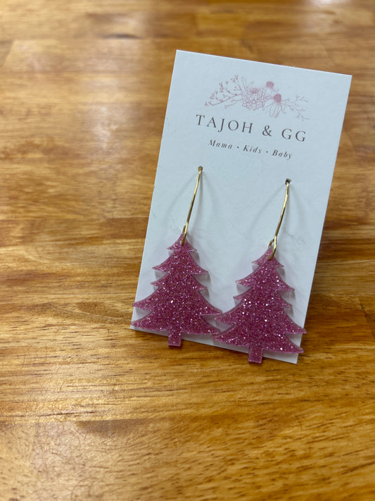 Pink Glitter Christmas Trees