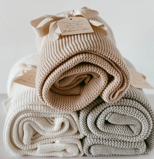 Heirloom Classic Knit Blanket | Vanilla | 100% Cotton