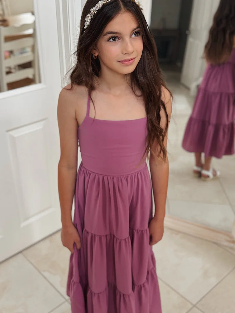 Clara Chiffon Girls Maxi Dress Mauve