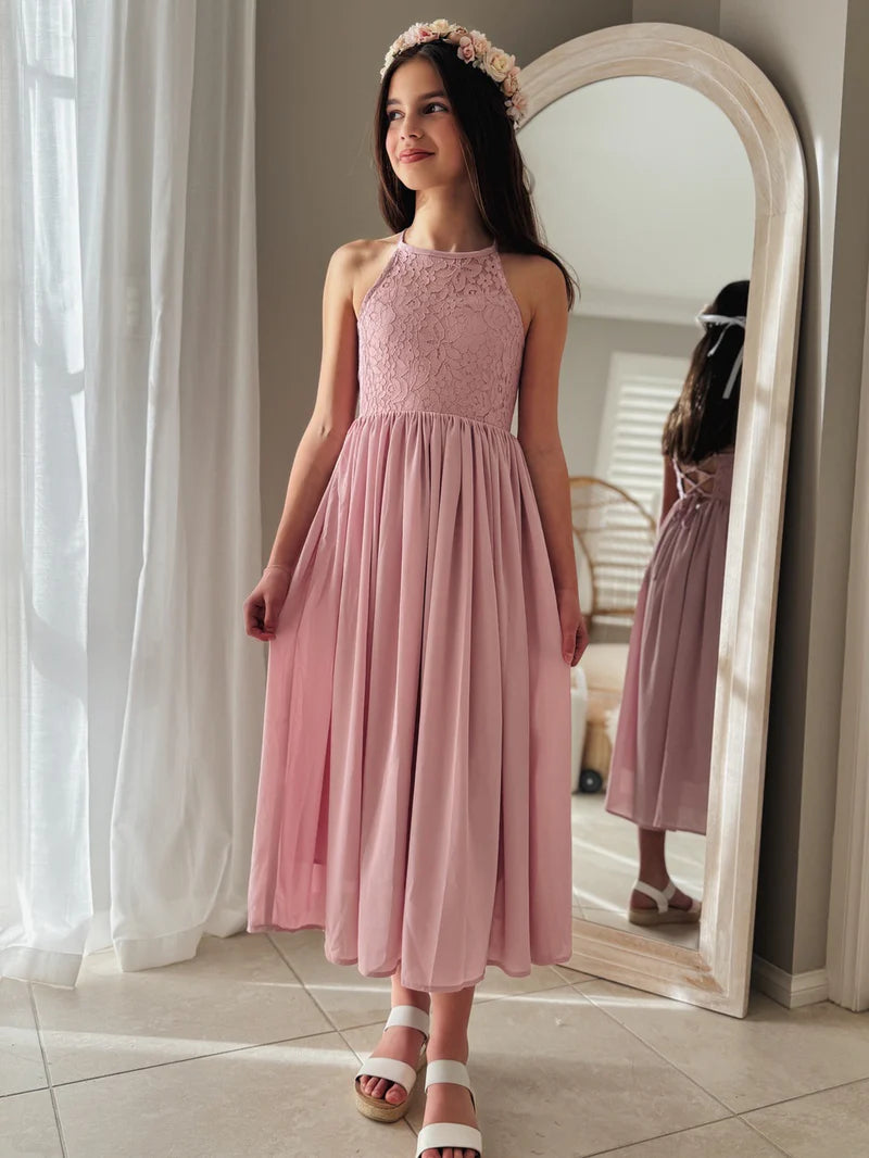 Isabelle Dusty Pink Girls Dress