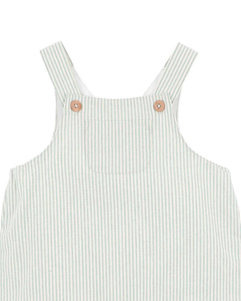 Roman Green Stripe Overalls