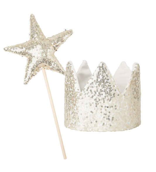 Princess Party Crown & Wand Set - Gold - One Size