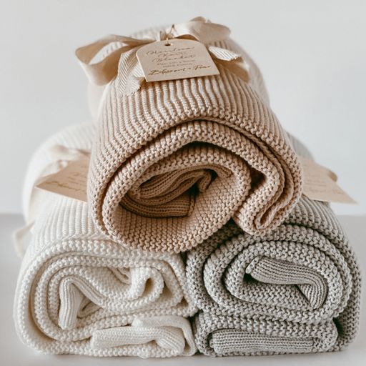 Heirloom Classic Knit Blanket | Toffee | 100% Cotton