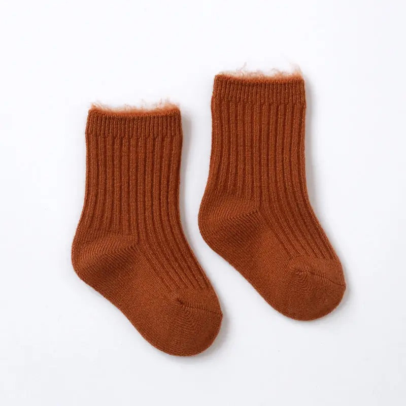 Ribbed Socks | Rust