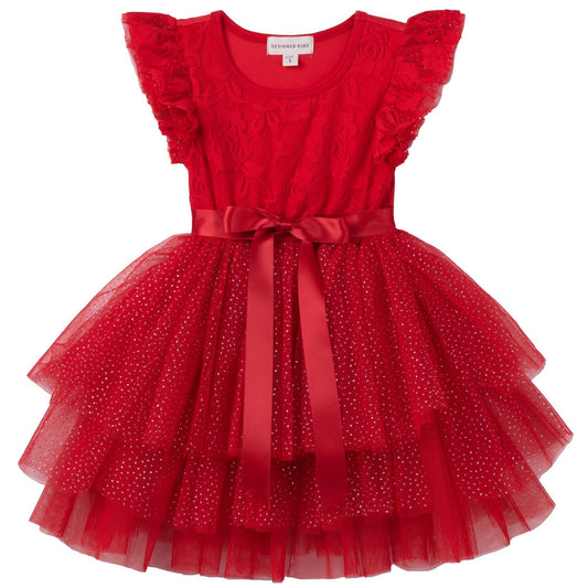 My First Lace Sparkle Tutu - Red - Size 1