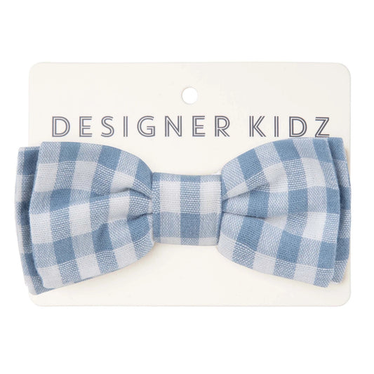 Oliver Gingham Bow Tie - Blue - One Size