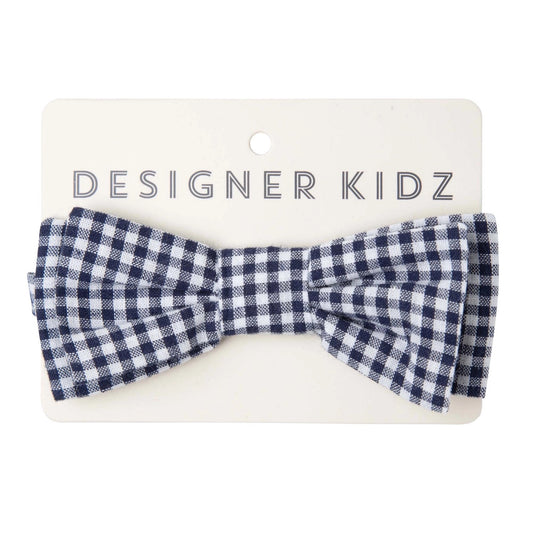 Oliver Gingham Bow Tie - Navy - One Size