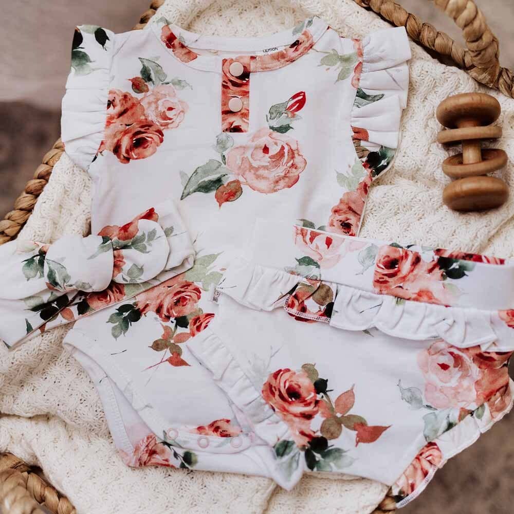 Rosebud Short Sleeve Organic Bodysuit