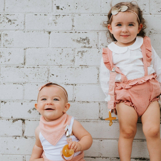 Bandana Dribble Bib Linen | Dusty Pink