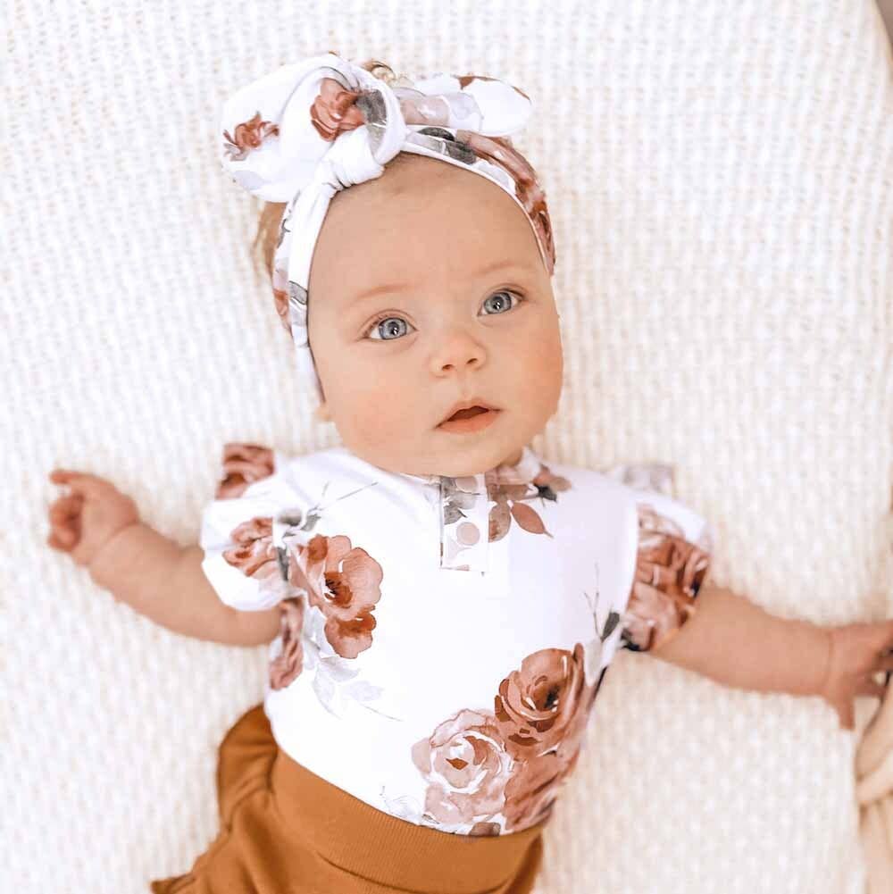 Rosebud Short Sleeve Organic Bodysuit